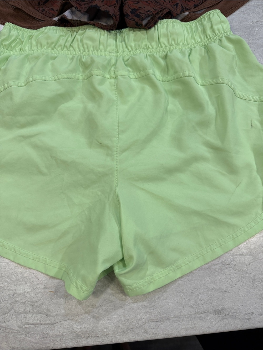 Athletic Works Brown Animal-Print & Lime Green Athletic Shorts Set - Picture 4 of 6